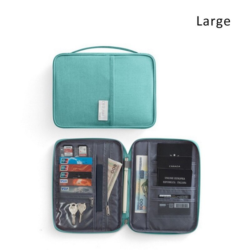 Travel Wallet Family Passport Holder Waterproof Document Case Organizer Card Package Card Holder Travel accessories: Blue Large