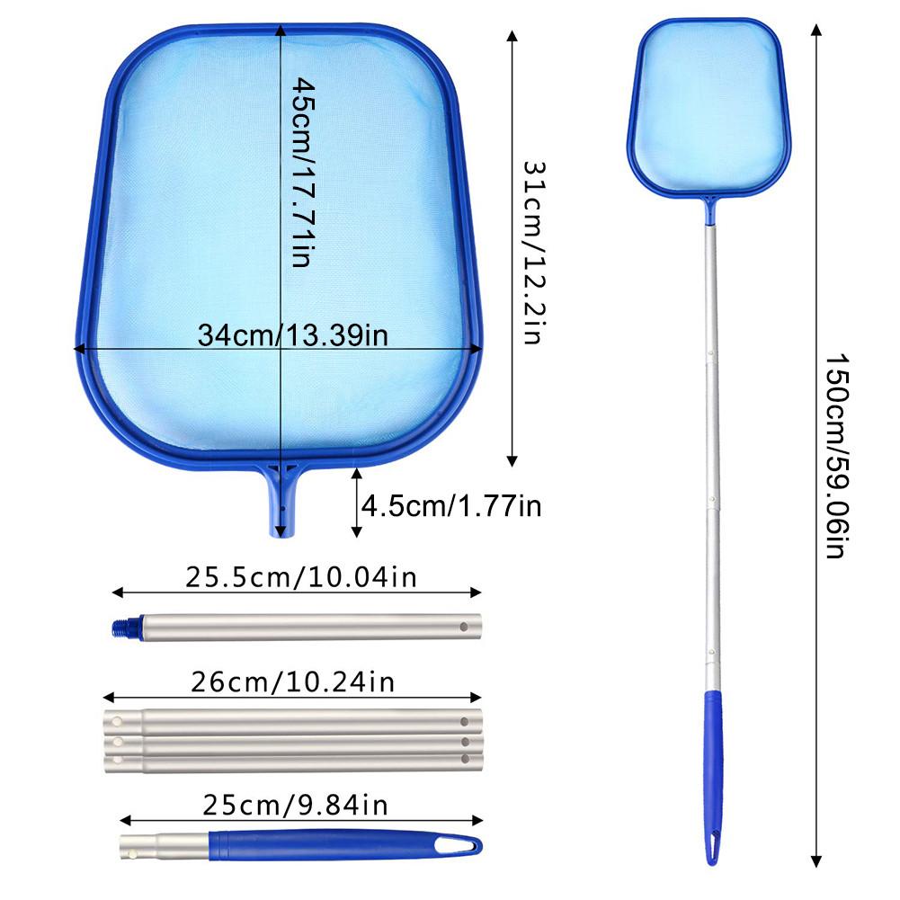 Afneembaar zwembad skimmer zwembad landingsnet bladnet visnet met 5 aluminium staven zwembad visnet