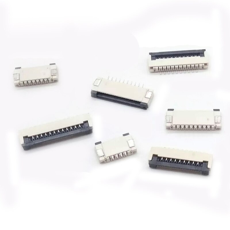 10 stücke 1mm Tonhöhe Unter Clamshell Buchse FPC FFC Flach Kabel Stecker 4P 5P 6P 8P 10P 12P 14P 16P 20P 22P 24P 30P 34P