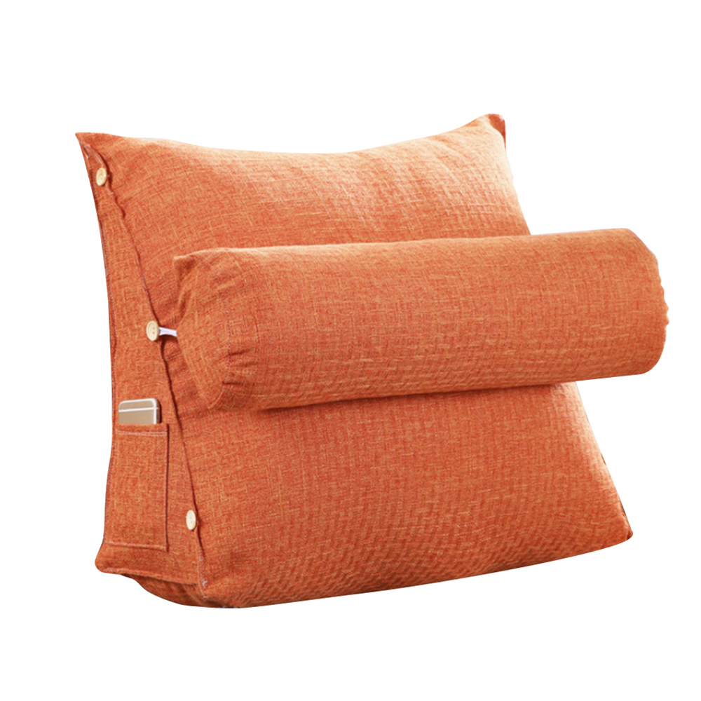 Bomuldslinned trekantet ryglæn pude til sofa puder til sengepude pude ryg ryg aftagelig og vaskbar tatami talje