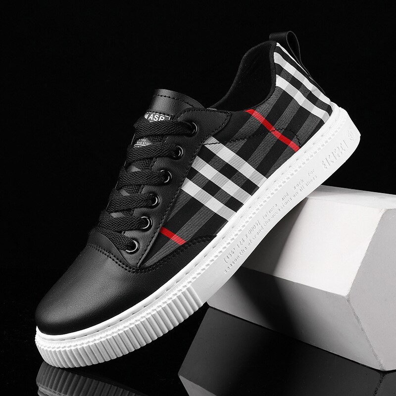 Skate Shoes Men's Low-Top Autumn Classic Plaid Single-Layer Shoes Korean Student White Shoes Men's Shoes sneakers