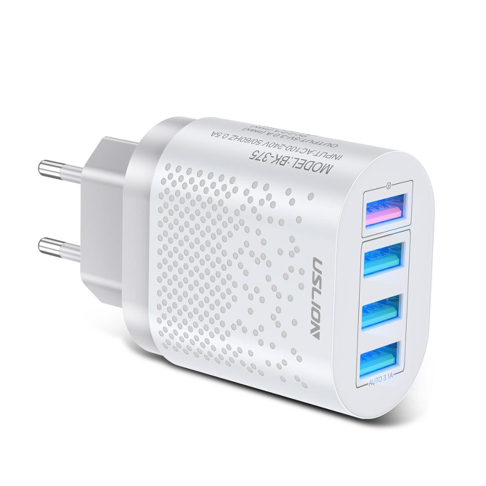 EU US charger 40W 3A Charger USB fast charging source adapter multi-function universal charging head Eurometer standard: WHITE -- eu