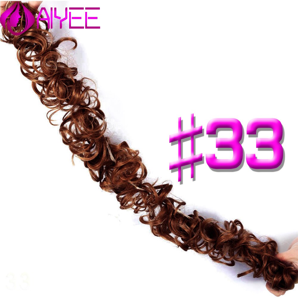 AIYEE bobinado sintético desordenado Chignon Garry Color marrón moño almohadilla elástica cuerda de goma para cabello banda para el cabello diadema para la boda: 33