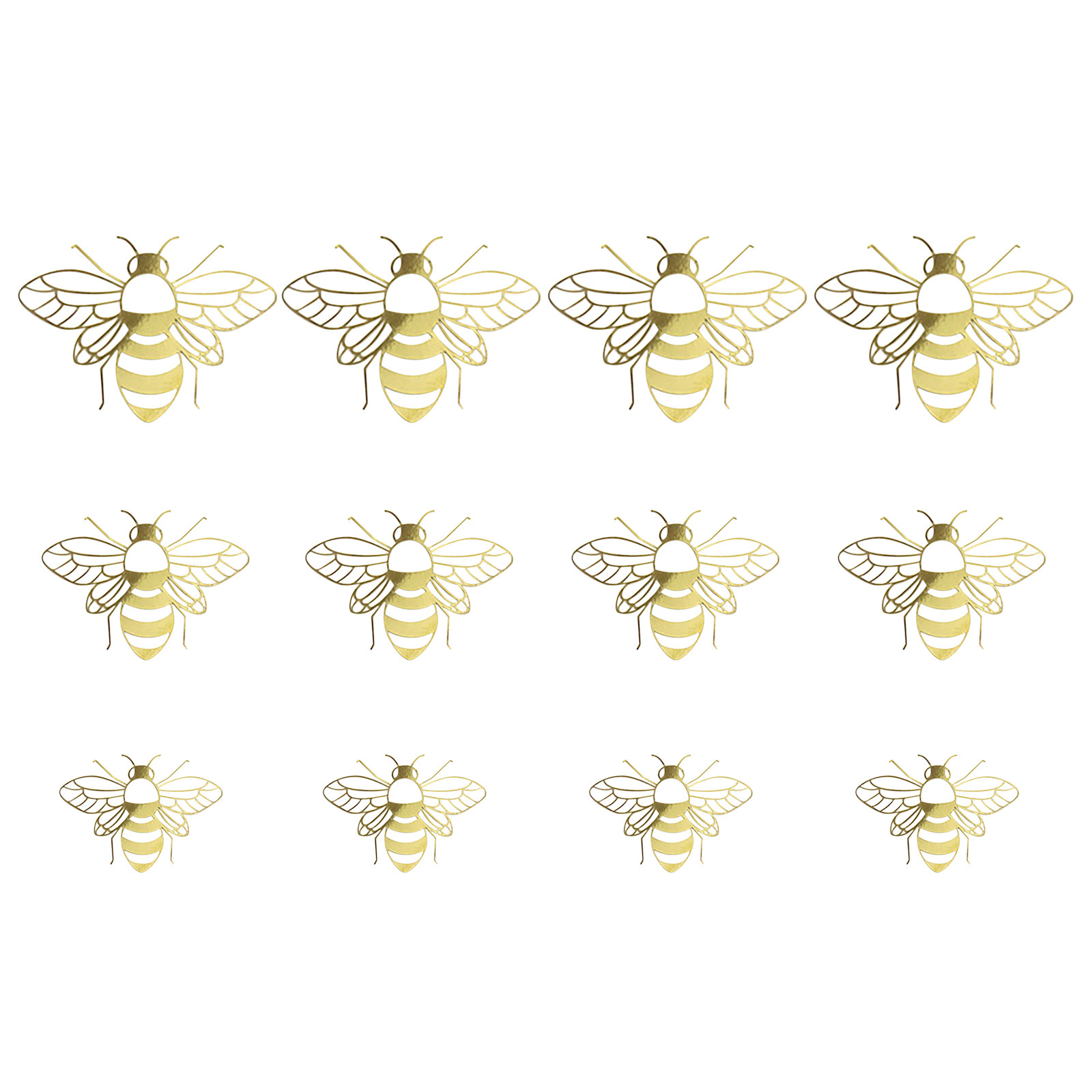 12Pcs Hollow Bee Muurstickers Woondecoratie Feestelijke Party Arrangement Karton Woondecoratie Venster Decals Home Decor: Goud