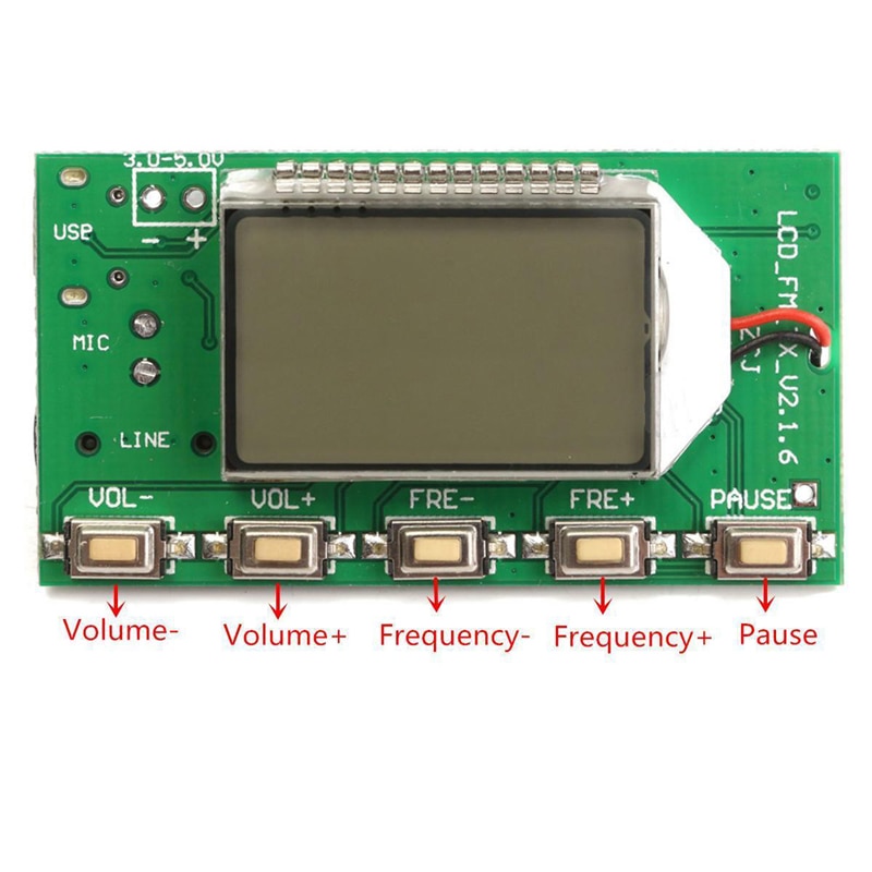 Hottest FM Transmitter Digital Module DSP PLL Wireless Stereo Microphone 87-108MHz