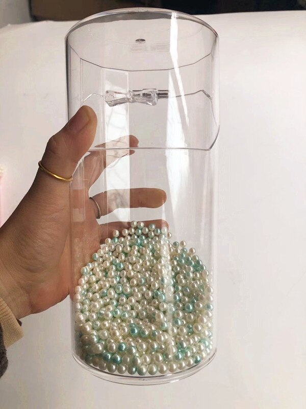 Klar makeup børster holder rund gennemsigtig plastik tom penholder makeup børste organizer kosmetik beholder: 3