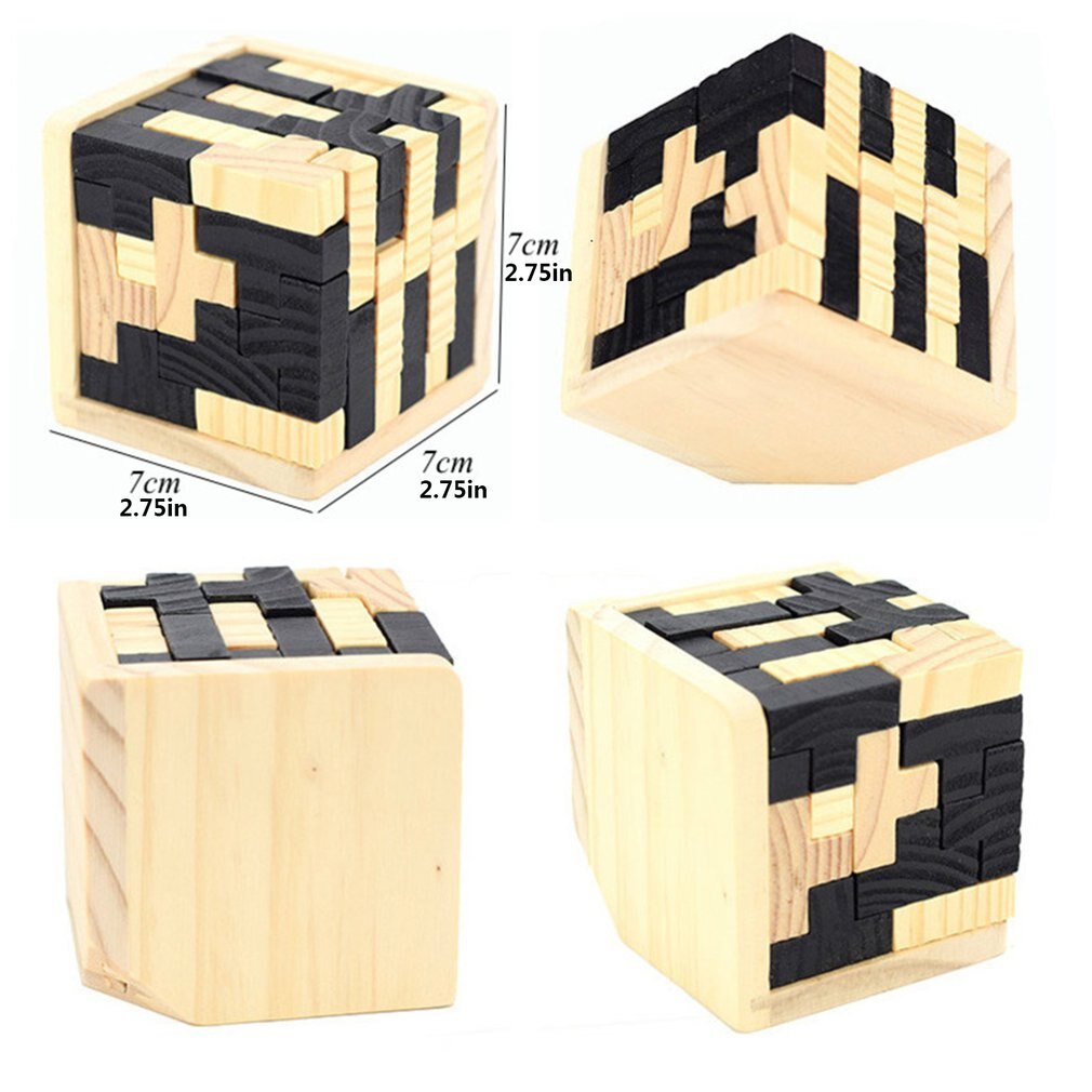 Creatieve 3D Houten Kubus Puzzel Ming Luban Grijpende Educatief Speelgoed Voor Kinderen Kids Brain Teaser Vroeg Leren Speelgoed