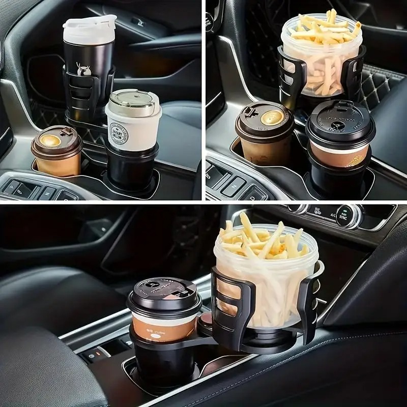 2 em 1 Multi Função Ajustável Car Cup Holder Expansível Adaptador Base Bandeja Bebidas Bottle Holder Car Holder Organizer