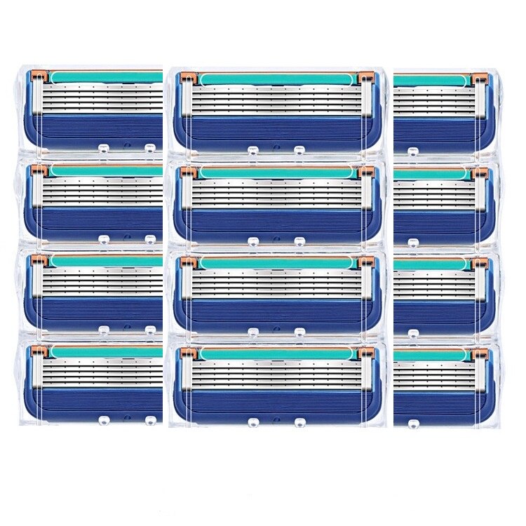 4 Stks/partij Uitstekende Scheren 5 Lagen Scheermesjes Compatibel Voor Fusion Mannen Gezichtsverzorging Of Mache 3: 12 blades