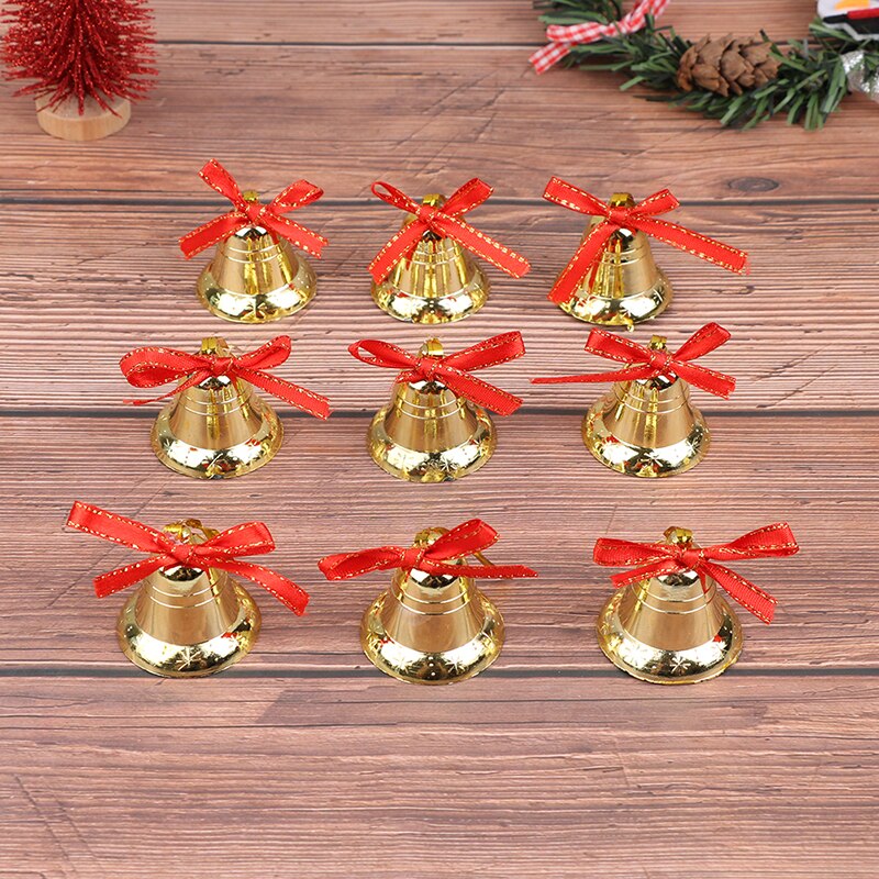 9Pcs Gold Bells Crafts Accessories Christmas Gingle Bell Wedding Party Decorate