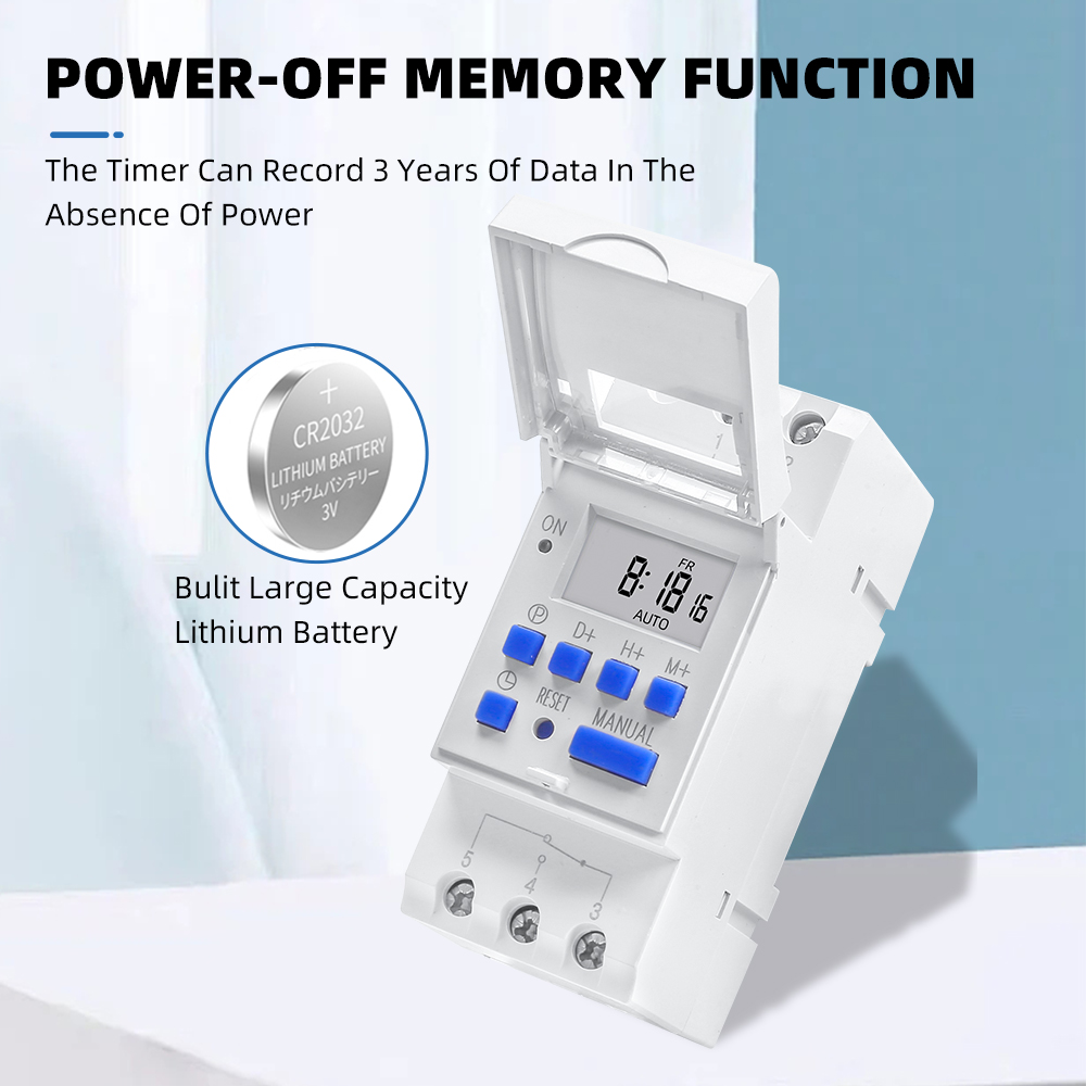 Elektroninen viikoittain 7 päivää ohjelmoitava digitaalinen aikakytkin rele ajastimen ohjaus  ac 220v 230v 12v 24v 48v 16a din-kiskoon kiinnitys thc 15a