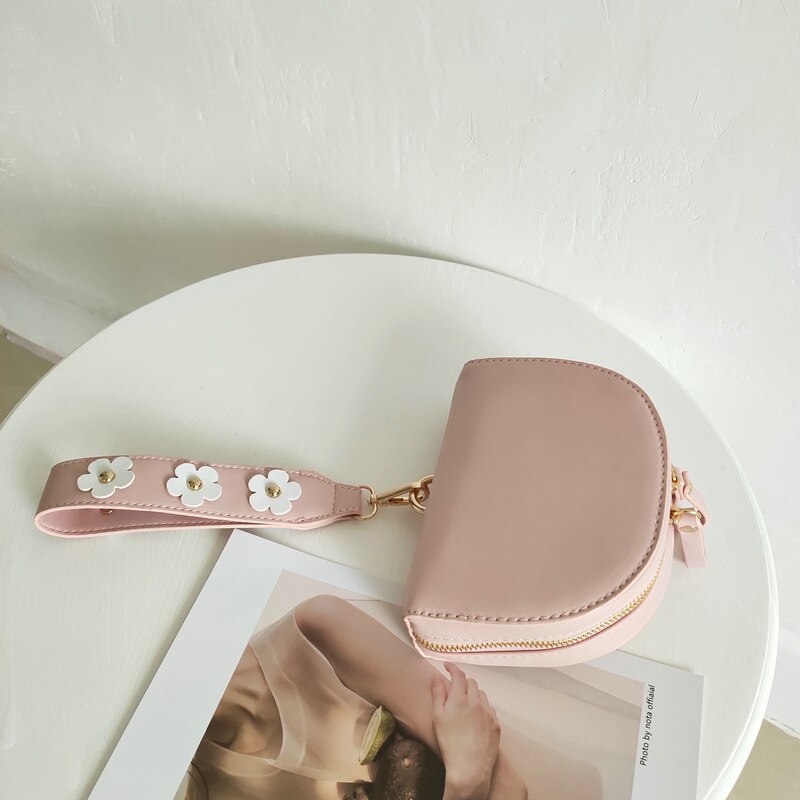 2020 damska lato nowa prosta moda torebka sprzęgła kwiat bransoletka torebka osobowość mini torba Crossbody impreza gabinet codziennie: Różowy