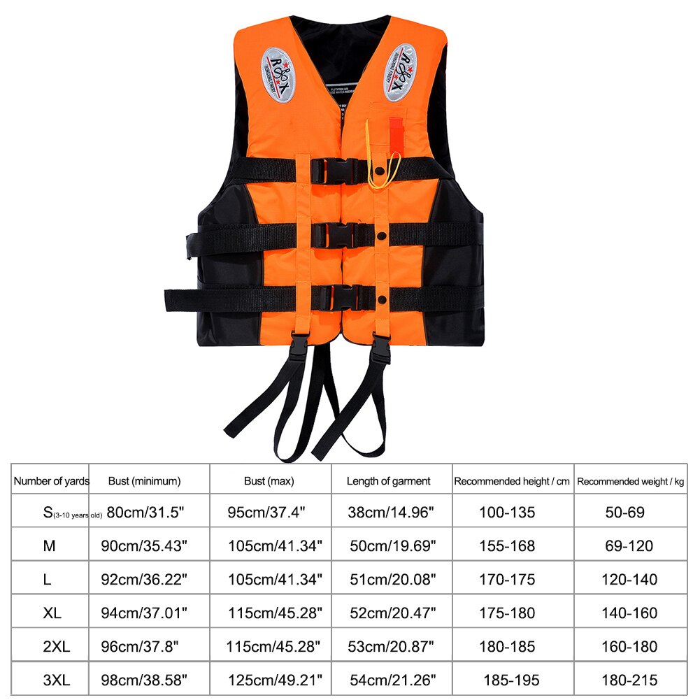 Adults Life Vest with Whistle Swimming Water Sports Buoyancy Vest Boating Buoy Coated Oxford Outdoor Rafting Life Jacket