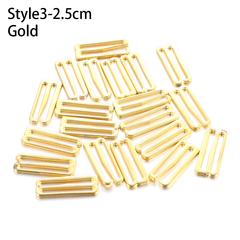 Goudkleurige, zilverkleurige metalen legering, nylon gecoate bh-ringen en schuifregelaars, riemverstellers, gespen, 20 stuks ondergoedverstelaccessoires: 9