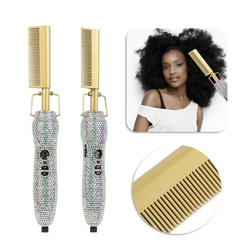Peigne chauffant électrique pour cheveux, fer à friser, défrisage, biscuits, brosse métropolitaine