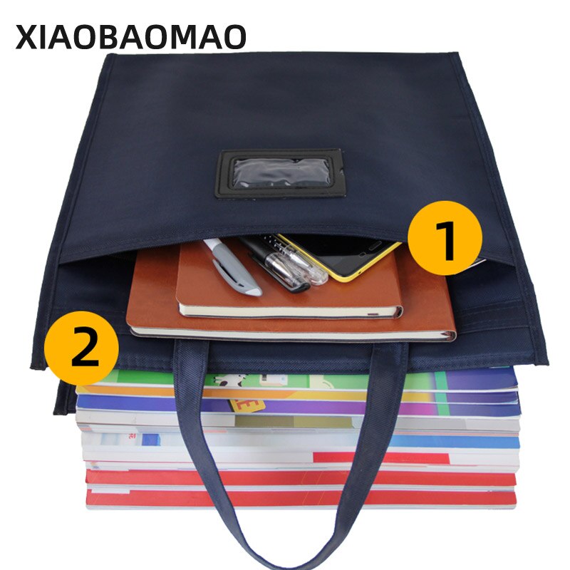 Vertical Canvas Document Holder bag Storage for A4 Paper Portable Pocket Bill Pouch File Folder Office School Supplies