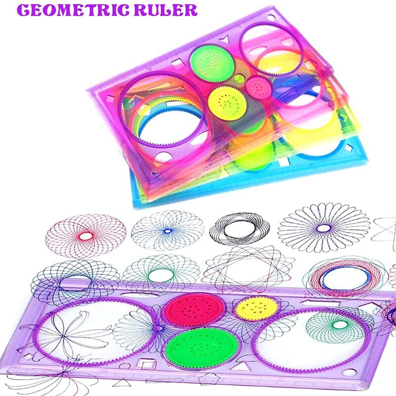 Geometria zwierząt Spirograph zestaw szablonów do rysowania szablon do malowania linijki rzemiosło artystyczne kreatywne dzieci zabawki edukacyjne dla dzieci