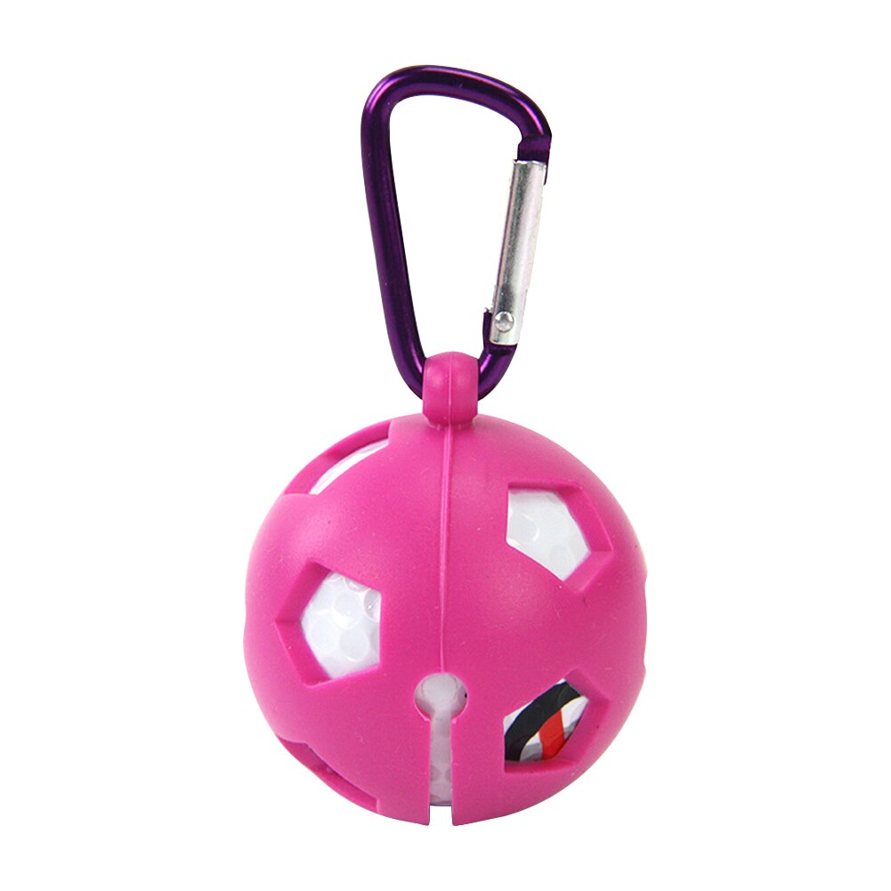 Sportgereedschap, zachte siliconen golfbal, beschermende opberghoes met karabijnhaak, sleutelhanger, opbergtas voor golfaccessoires: Roosrood enkel gat