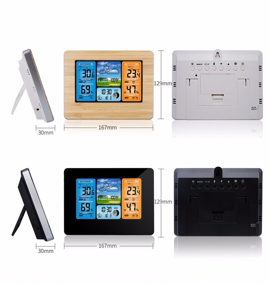 4# Weather Forecast Lcd Display Alarm Clock Wireless Weather Station Temperature Humidity Sensor Lcd Weather Forecast