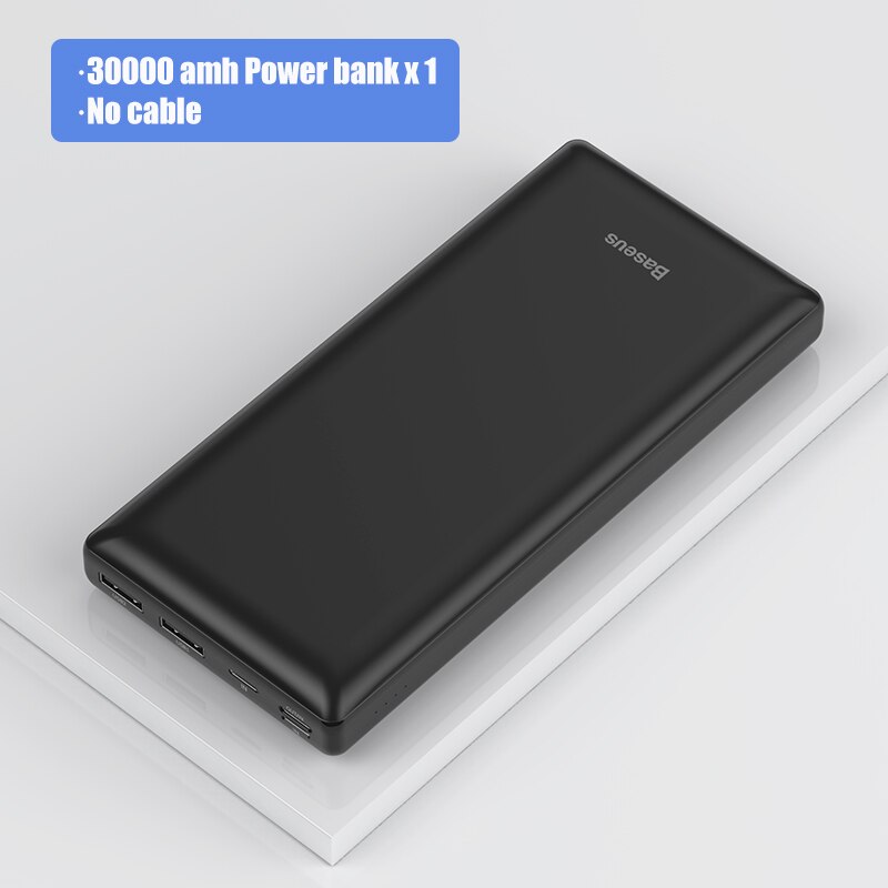 Baseus Energie Bank 30000mAh USB C Schnelle Aufladen Energie Tragbare Externe Batterie Ladegerät Für iPhone 1112 Profi Xiaomi Pover Bank: Schwarz Energie Bank