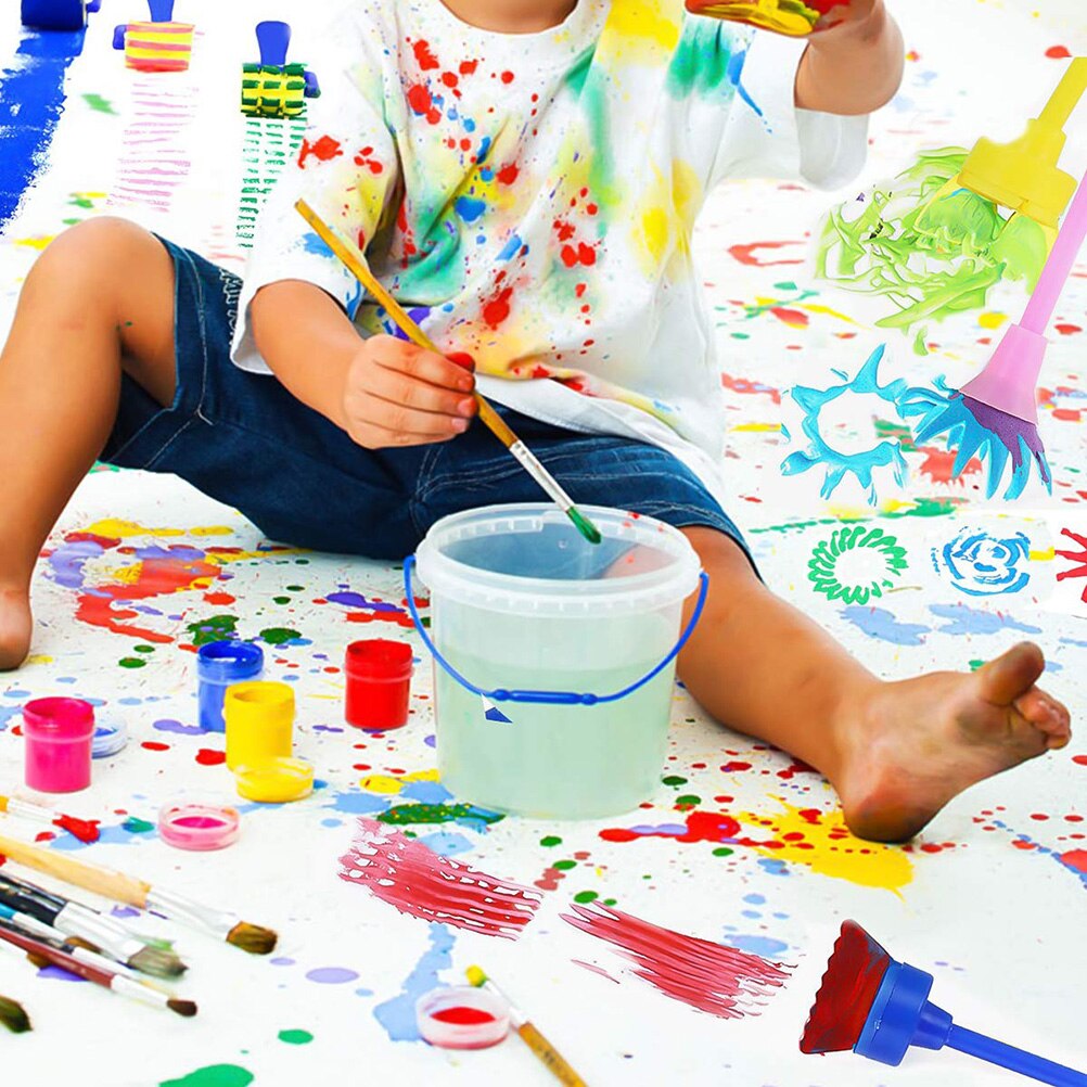 36 stk / sæt børn legetøj maleri svamp børste sæt tegning diy legetøj eva frimærke kunst maleri værktøj børster uddannelse tegning legetøj  #30