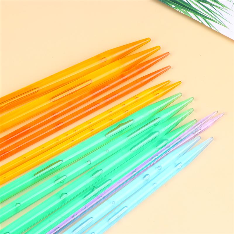 Lot de tiges à tricoter en acrylique, bâton à tricoter Durable, aiguille à tricoter à la main, outil pour pulls, foulards, couleurs assorties (25cm)