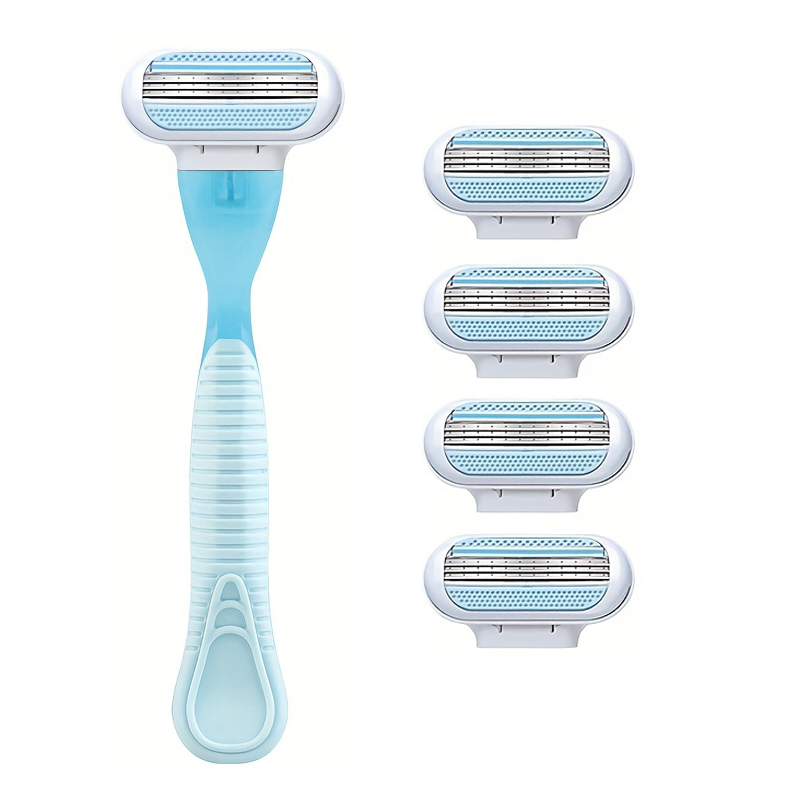 Bikini para el pelo del cuerpo para mujer, cuchilla de afeitar de seguridad de 3 capas, depilación de seguridad de acero inoxidable, cabezal reemplazable de maquinilla de afeitar: Oro