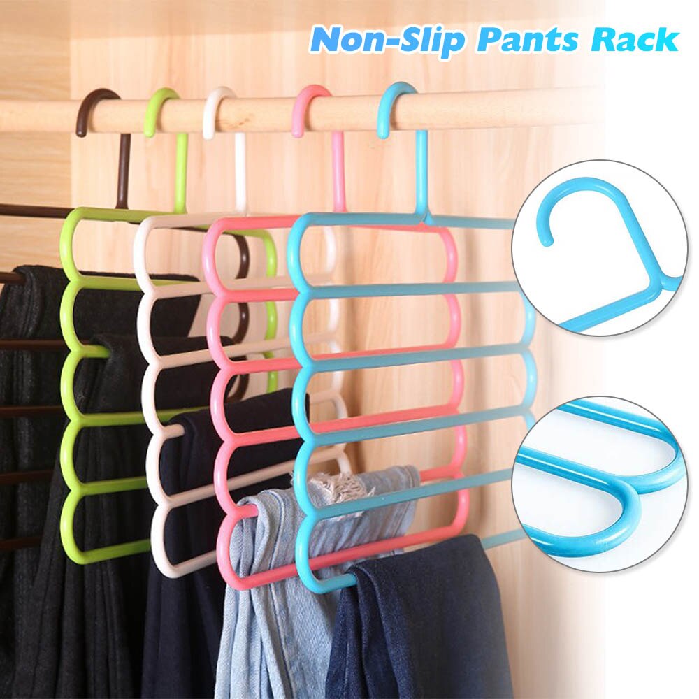 1 Pc Broek Hangers Houders Multifunctionele Broek Hanger Magazijnstelling Kleerhanger Tie Sjaals Riem Handdoek Antislip Magic hanger