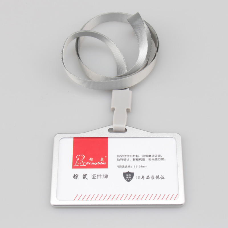 work permit ID card holder Exhibition identification card cover Unisex Aluminium alloy metal staff badge for colleagues
