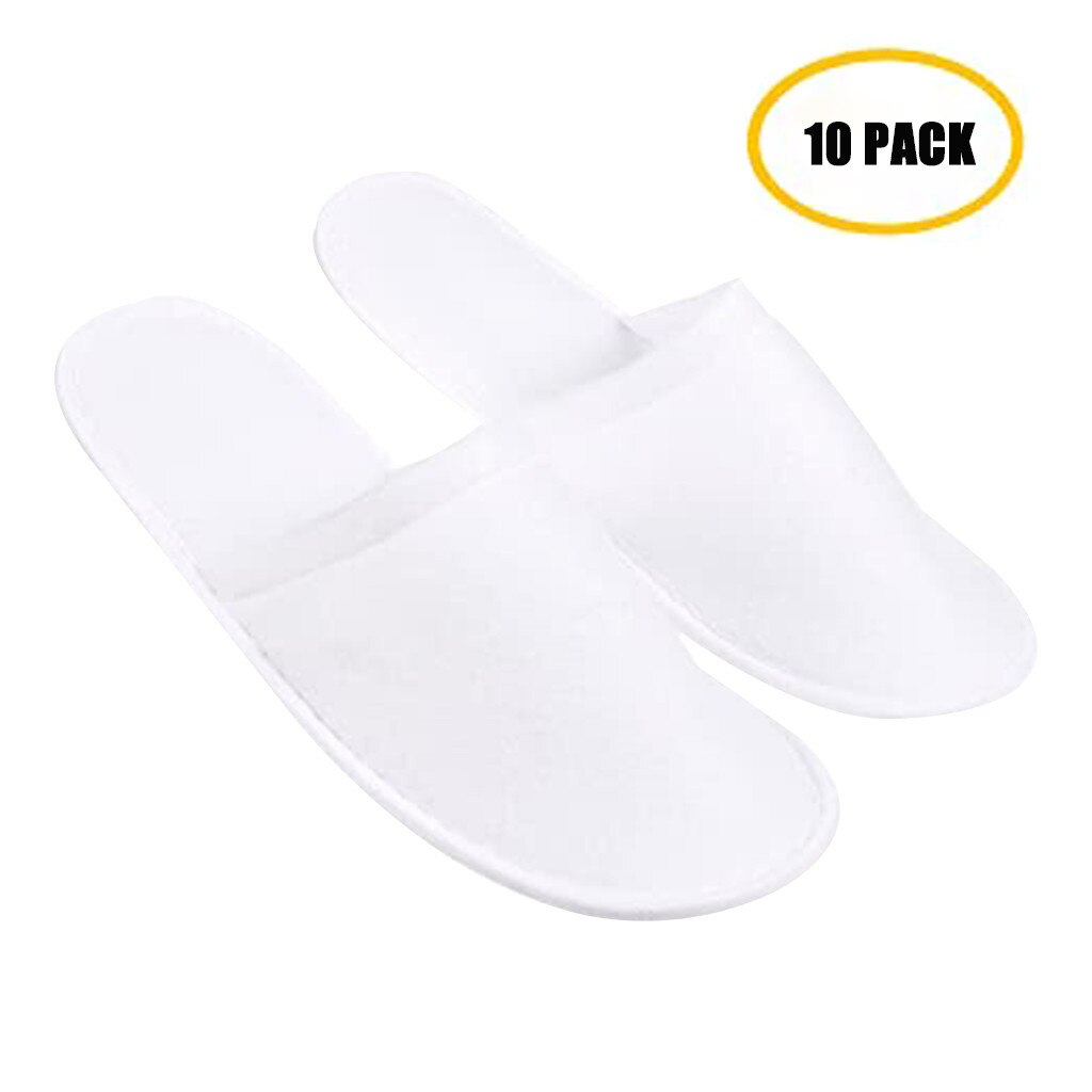 5/10/20/50Pcs Unisex Hotel Slippers Spa Shoes Disposable Non-slip Closed Toe Spa Slippers White Disposable Home Bathroom Shoes: B