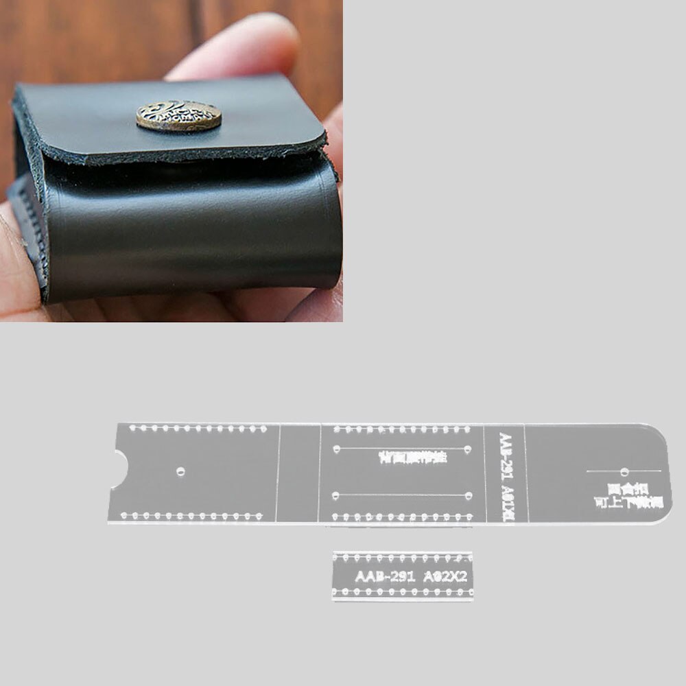 Storage Bag Sewing Pattern Acrylic Leather Template Leather Craft Wallet Bag Pattern Stencil Template Tool DIY Set