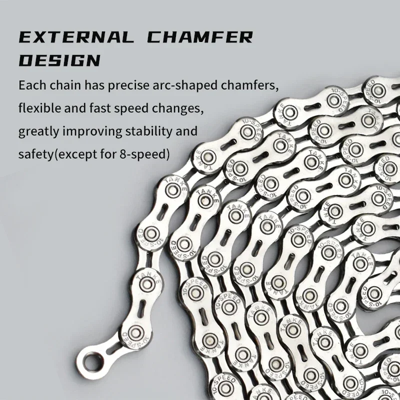 TANKE-cadena de 12 velocidades para bicicleta de montaña, 126 eslabones, cadenas de velocidad Variable, botón mágico, accesorios de ciclismo actuales de