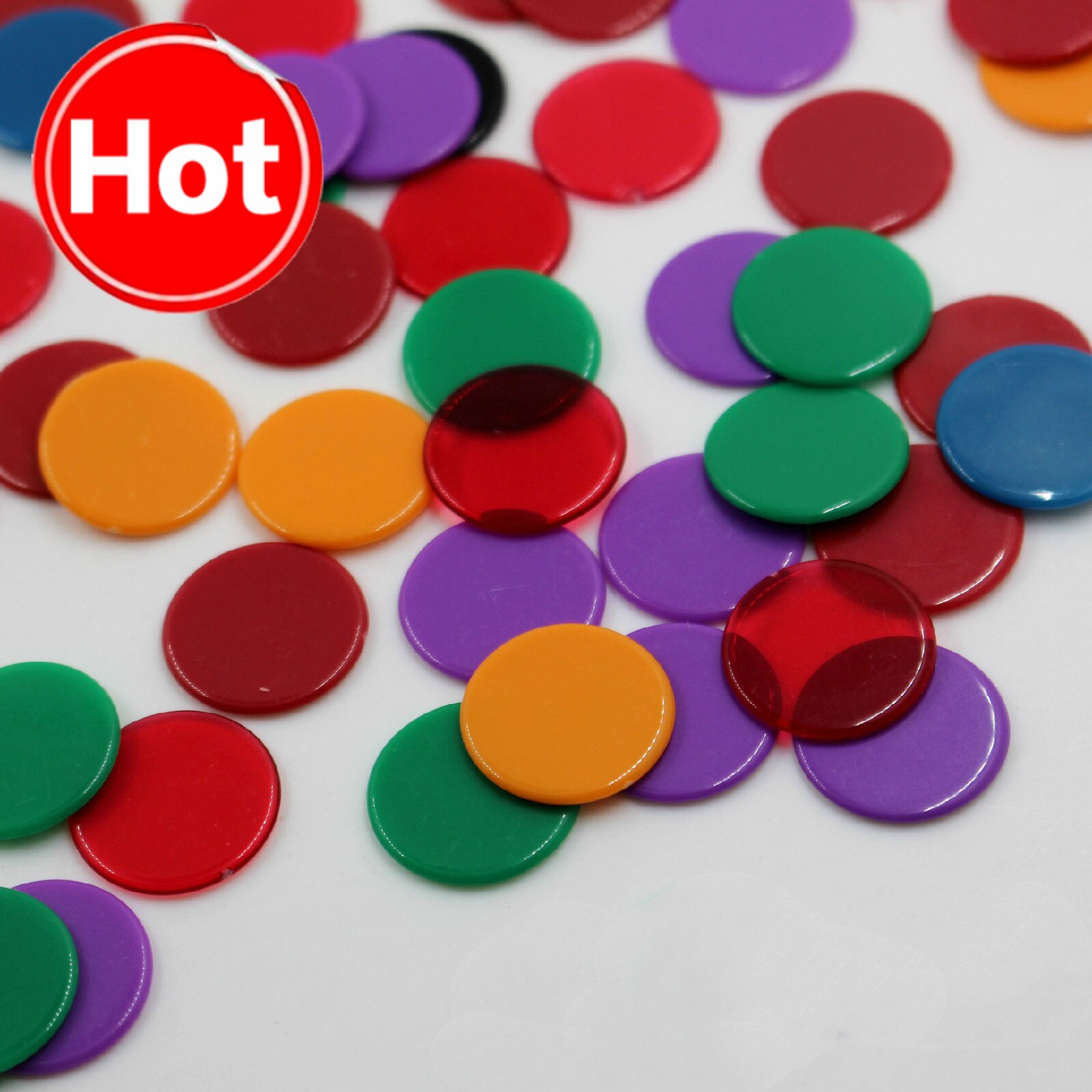 100PCS/Set 4 Colors 19mm Accessories Plastic Poker Chips Casino Bingo Markers Token Fun Family Club Game Toy