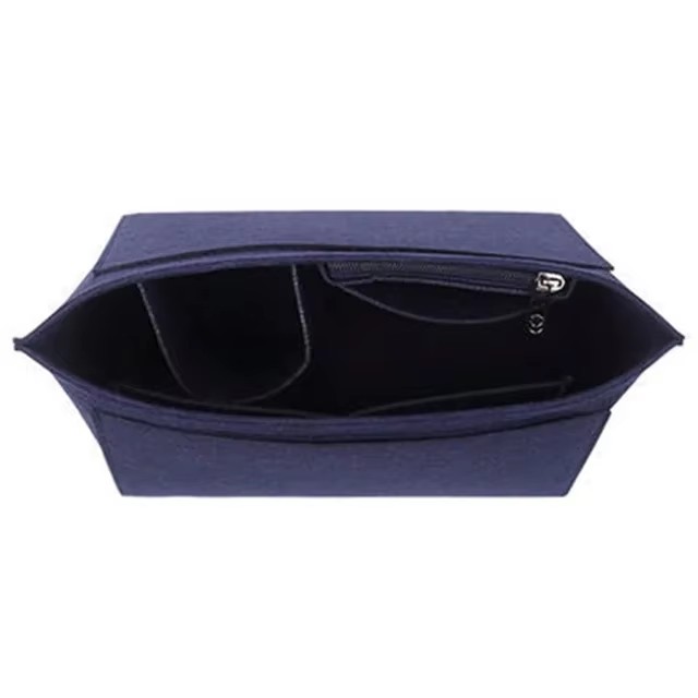 Purse Organizer,Multi-Pocket Felt Handbag Organizer, Folding Tote Bag organizer insert Makeup Organizer for Longchamp: M / DEEP BLUE