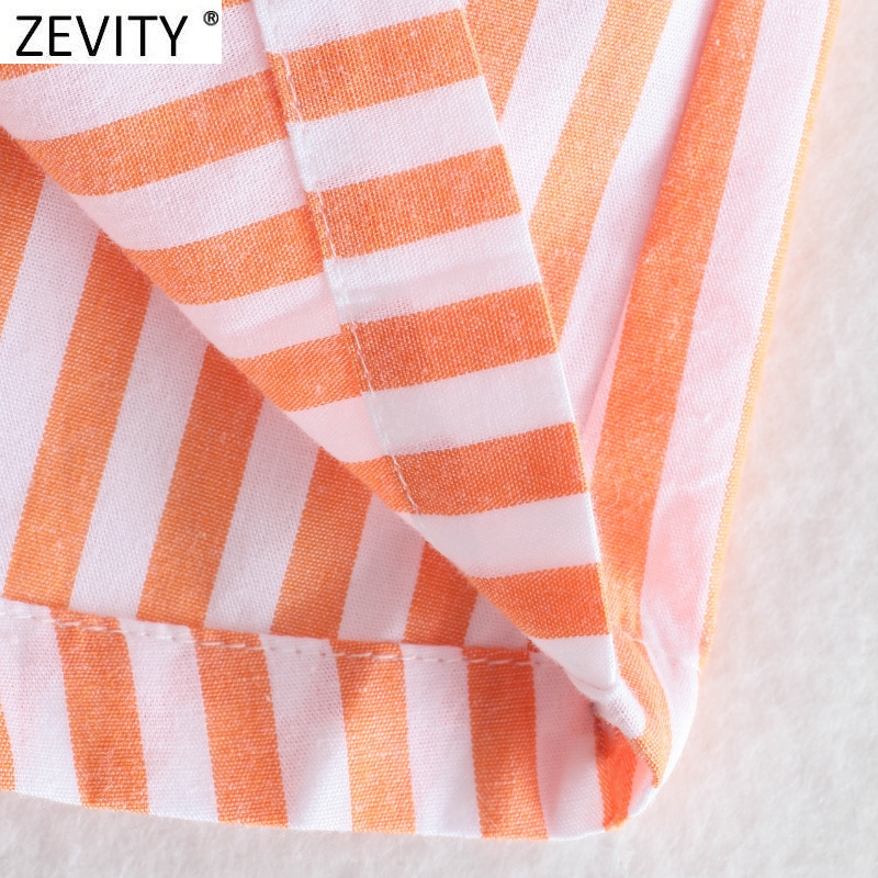 Zevity vrouwen mode patchwork gestreepte print casual bermuda shorts dames chique elastische taille zomer pantalone cortos p1086