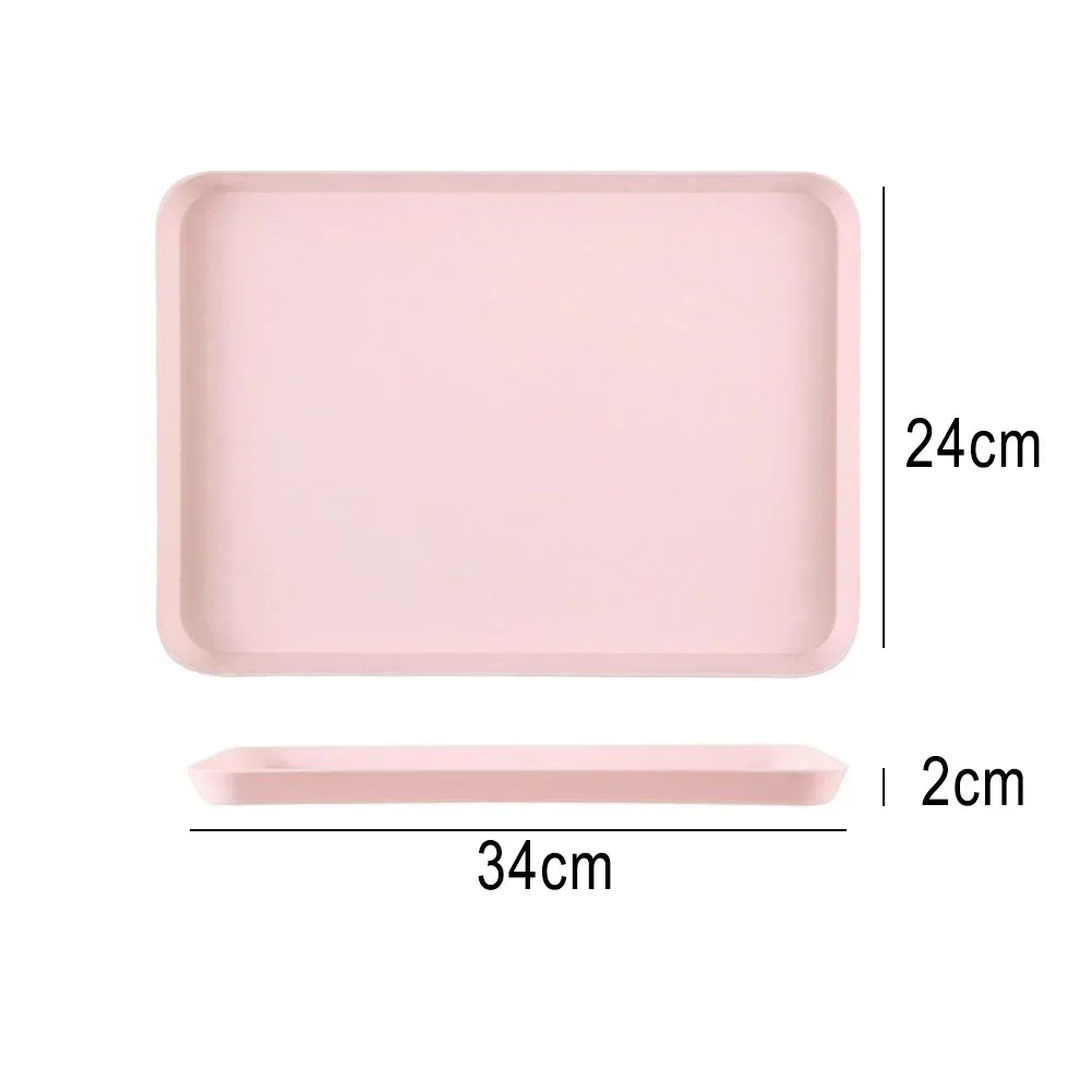 Kitchen Dining Bar Heat-Resistant Trays Plate Dinner Plate Flat Fruit Tray PP Tea Tray Makeup Item Serving Dishes Convenient: Brown / 6 Inches