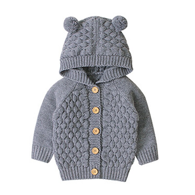 Sodawn Baby Boy Knit Cardigan Winter Warm Baby Sweater Long Sleeve Hooded Coat Jacket Children Clothing Outfits