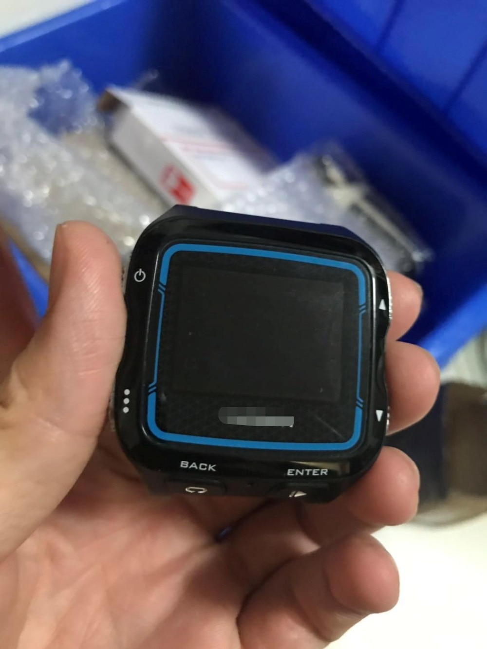 Pour Garmin Forerunner 920XT GPS montre avant boîtier couvercle en verre avec écran LCD, couleur noir/bleu 90%