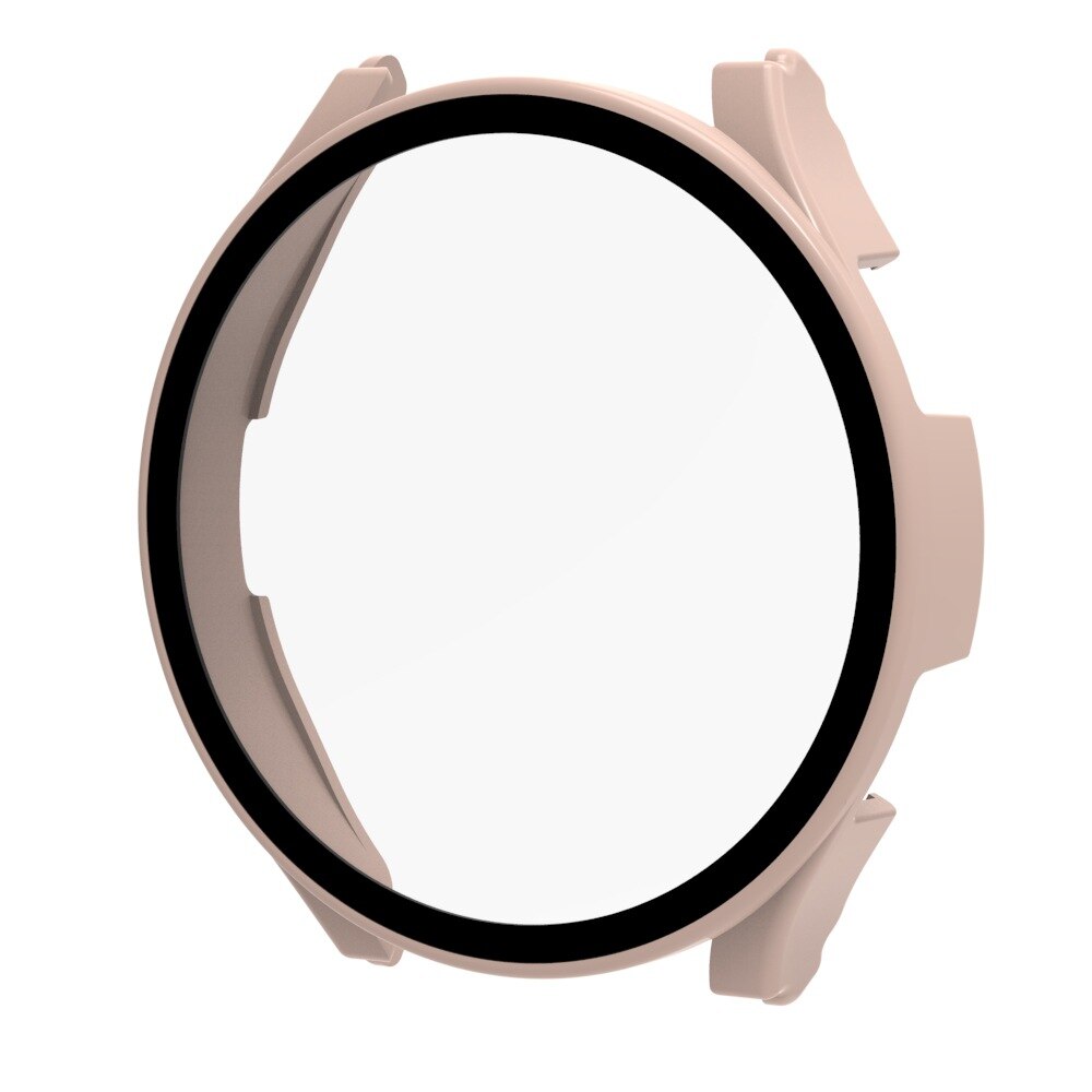 Coque étanche 2 en 1 + verre pour Samsung Galaxy Watch 4 40/44mm, protection complète PC pour montre 4 40 44mm: Rose / Watch4 galaxy 40mm