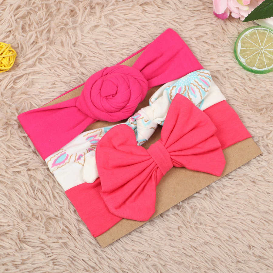 3 pièces/ensemble infantile doux noeud noeud bandeaux Polyester chapeaux bandeau Super doux bandeau Photo accessoires pour bébé enfant en bas âge garçons filles