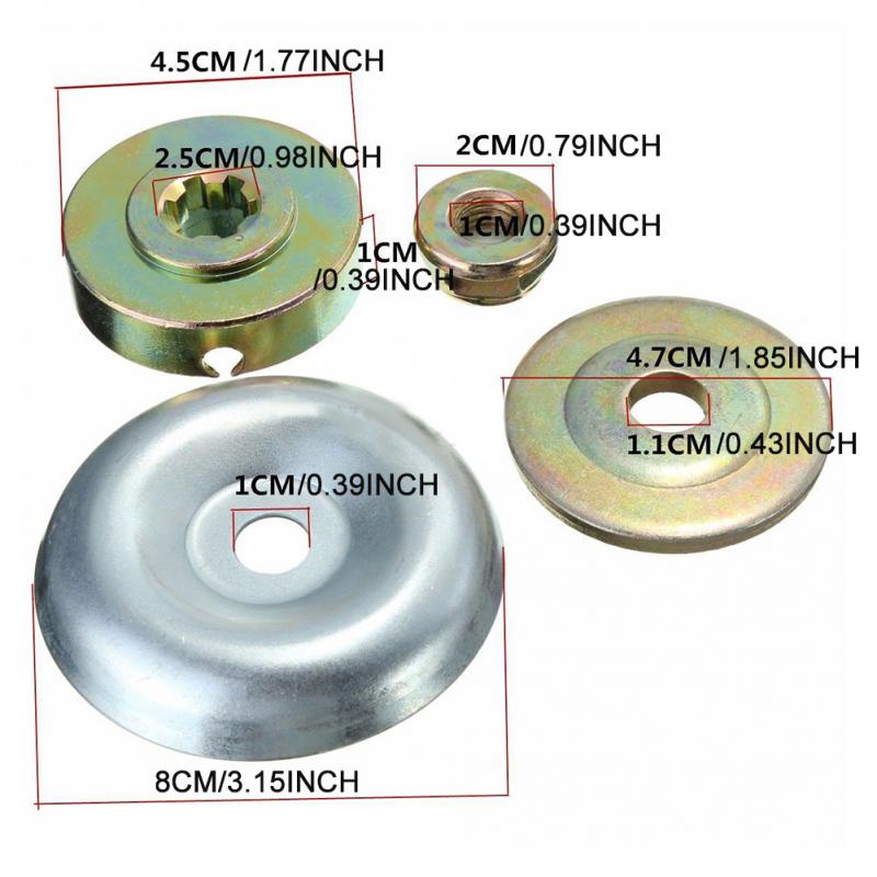 4 pièces de rechange boîte de vitesses en métal, Kit de fixation d'écrou à lame pour débroussailleuse