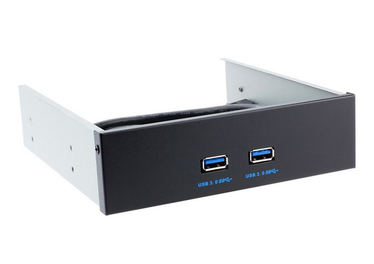 Sp 2 poorten usb 3.0 5.25 inch floppy bay frontpaneel met stroomadapter usb 3.0 hub splitter 2 poorten usb 3.0