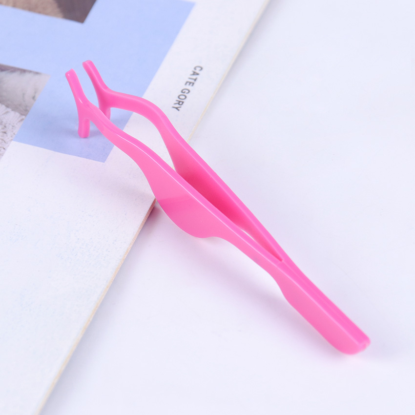 1PC Falsche Wimpern Pinzette Falsche Wimpern Applikator Wimpern Verlängerung Curler Zange Hilfs Klemme machen-hoch Zange Werkzeuge: Rose rot