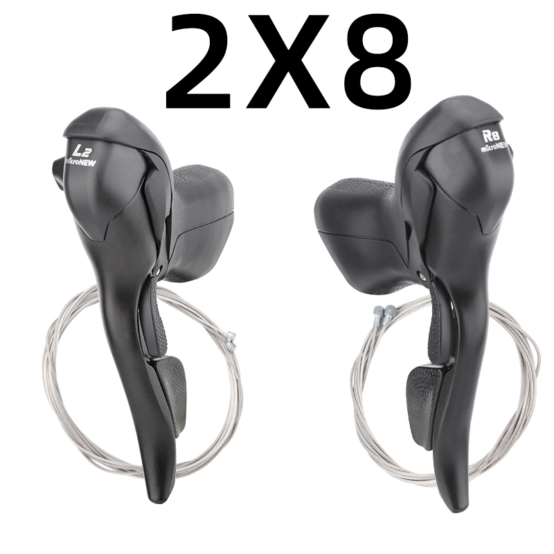 MicroNEW Rennrad Schalthebel 3x7 3x8 3x9 3x10 Geschwindigkeit Bremshebel Fahrrad 2x7 2x8 2x9 2x10 Geschwindigkeit Vorderrad Schaltwerk Für Shimano: Gelb