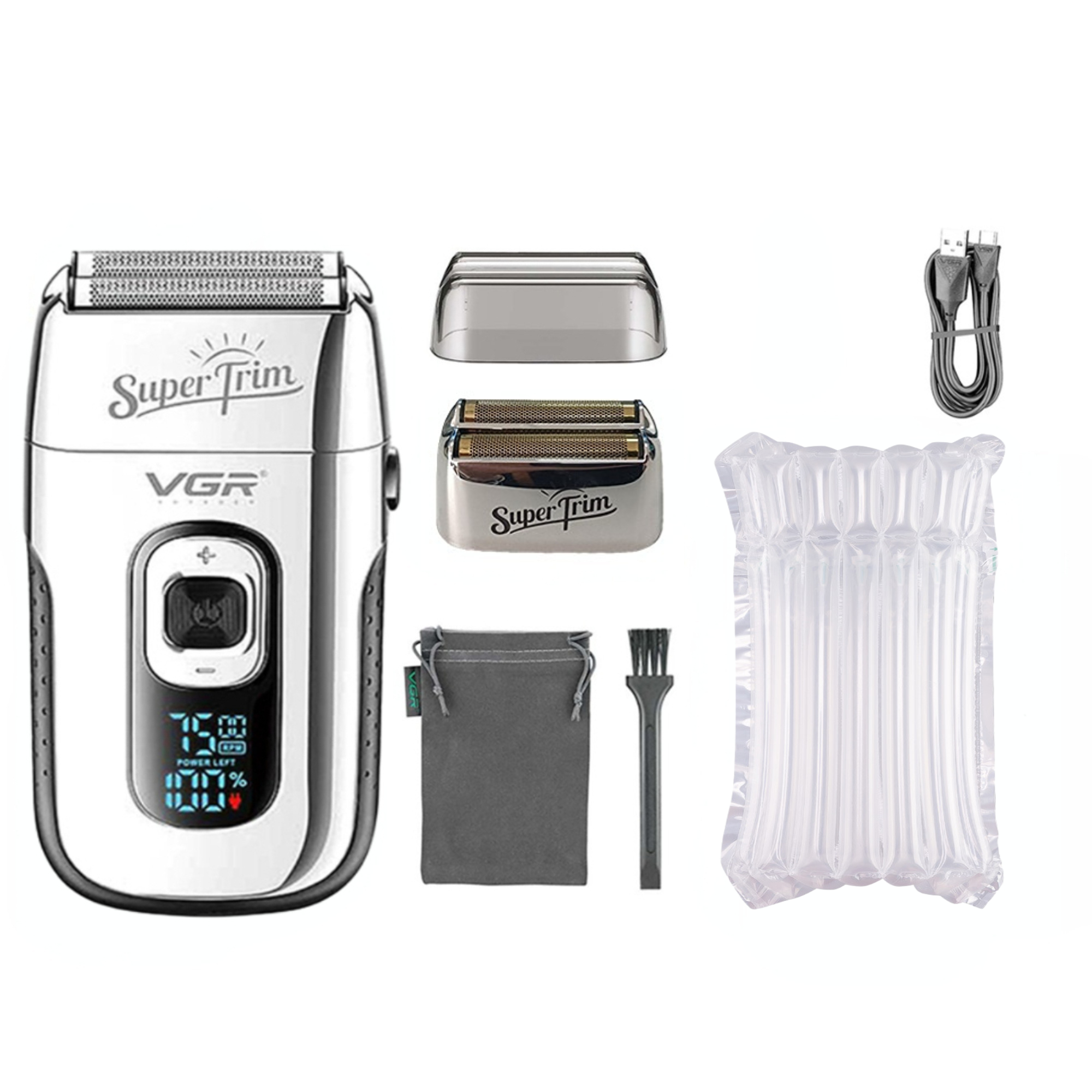 Vgr elektrisk barberhøvel elektrisk barbermaskin oppladbar barberingsmaskin for menn barbermaskin skjegg barberhøvel skjeggtrimmer hårtrimmer v -332: Grå