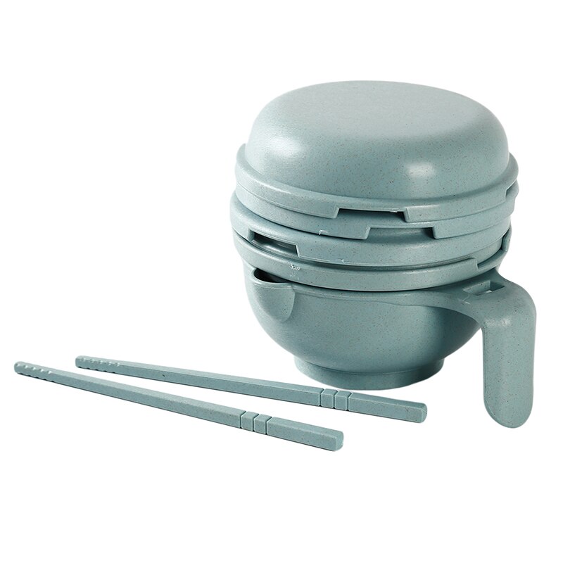 Baby Food Dishes Grinding Bowl Kit Infants Handmade Manual Plate Cooking Tools: blue