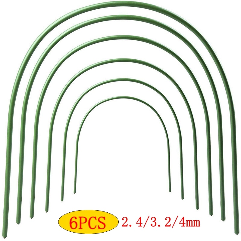 6 Pièces 2.4/3.2/4mm Serre Cerceaux Usine Cerceau Cultiver Jardin Tunnel Cerceau pour la Couverture Végétale Monture De Support Outils Agricoles