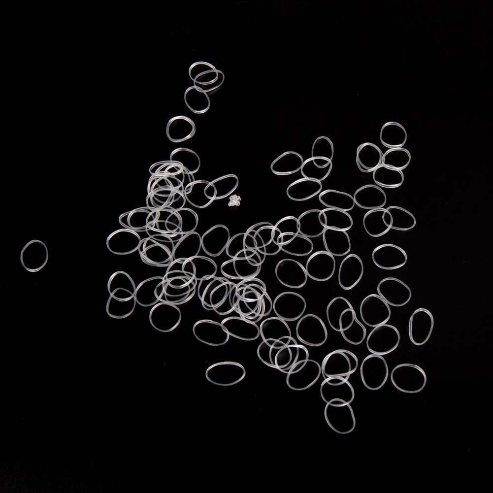 500Pcs Hair Tie Band Paardenstaart Houder Elastische Rubber Clear White Vrouwen Diy Haar Styling Tools Accessoire Cirkel Paardenstaart Hoofddeksels