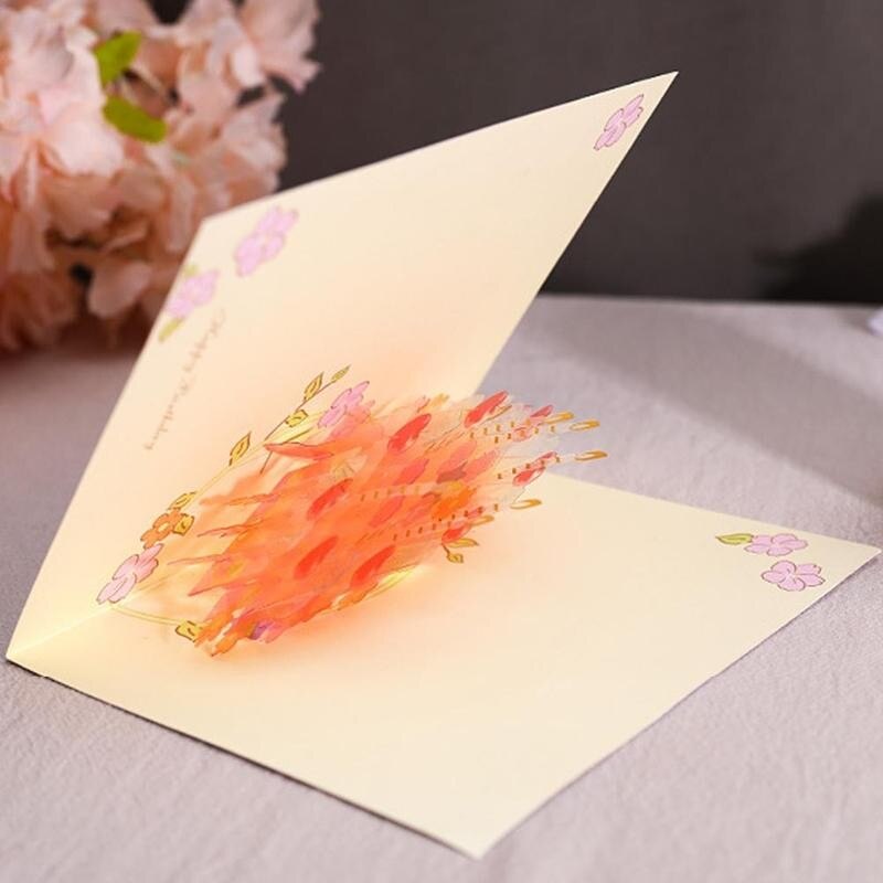 3D w górę kartka urodzinowa kryształbyć winnym ciasto karta dla dziewczyny dzieci żona mąż urodziny ciasto kartka z życzeniami pocztówki prezenty karty