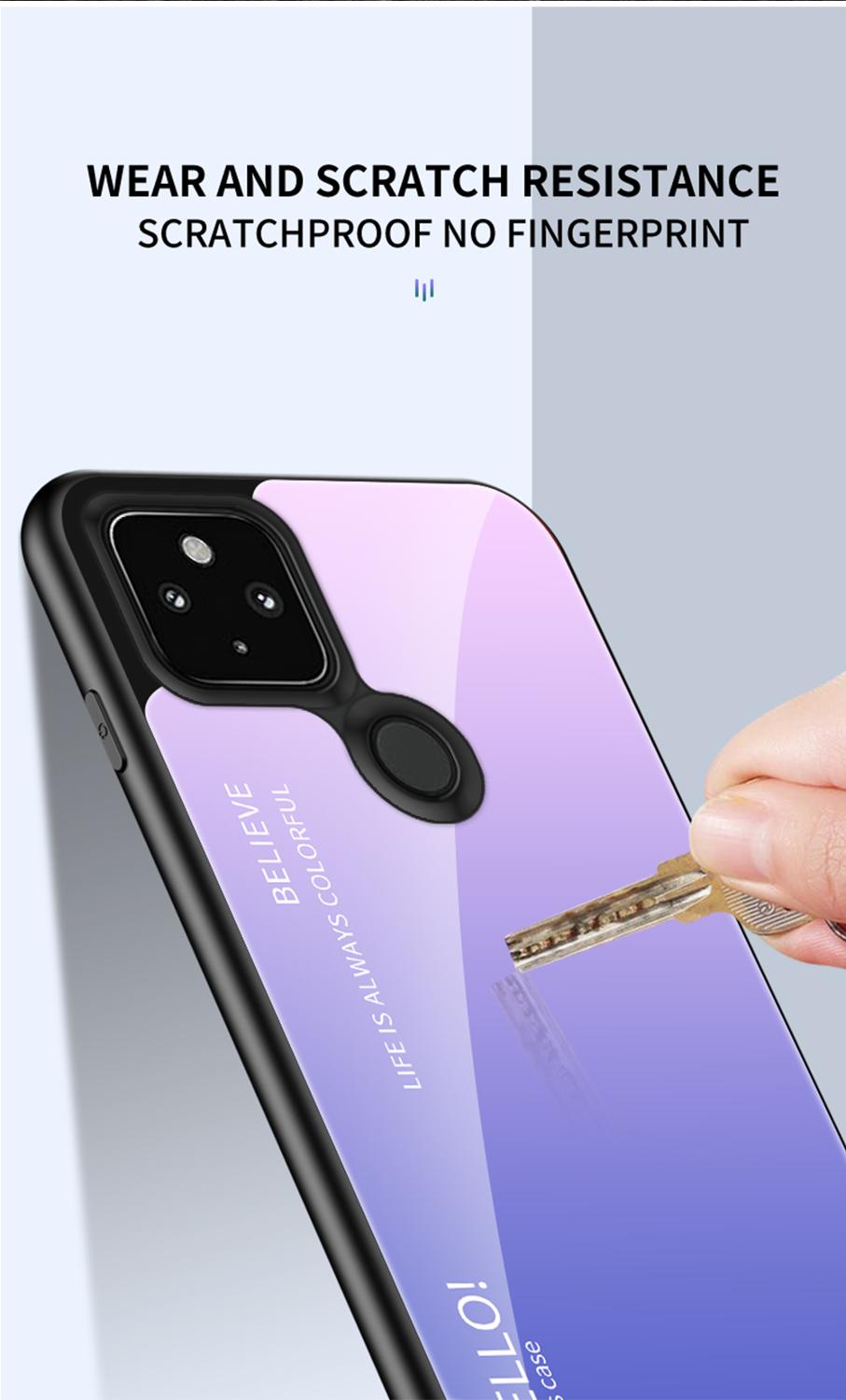 Dla Google Pixel 5 etui ze szkła hartowanego ochrona kolorowa obudowa telefonu Google Pixel 4a 5G